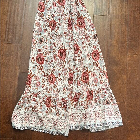 Zesica Floral Maxi Wrap Dress, Deep V Neckline, Size Medium - Picture 6 of 11